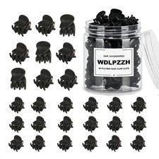 48pcs Mini Hair Claw Clips for Women Girls, Small Tiny Matte Black