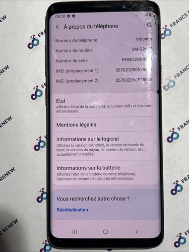SMARTPHONE SAMSUNG GALAXY S9 PLUS SM-G965F/DS 64 Go TACHE NOIRE ECRAN