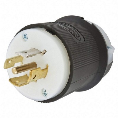 HUBBELL HBL2521 LckPlg,Strt;20 A;Blk; White,Nylon,5Blds 6C544