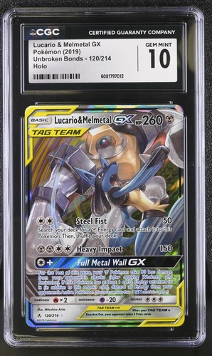 Lucario & Melmetal-GX graded CGC 10 for sale on eBay