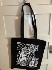 Nowa torba z tkaniny Zombie Queen Nafta Czarna Rocknroll 