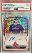 2023 Bowman Chrome Prospects ROMAN ANTHONY 1st Speckle Auto /299 PSA 9 CPA-RA