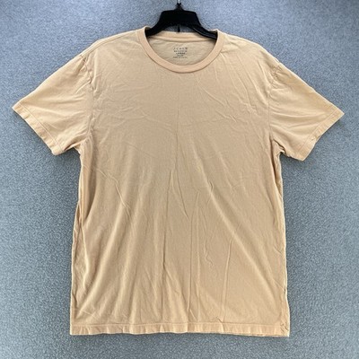 J.Crew Broken In Mens Shirt Large L Slim Fit Peach Camisa Cotton Short Sleeve