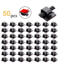 50Pcs Cable Clips Self-Adhesive Cord Management Wire Holder Organizer Clamp NEW