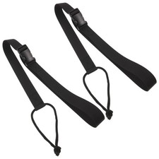 2 Pcs Snowboard Leash Binding Strap Straps Adjustable Black Cord