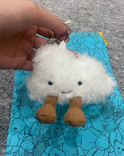 Jellycat Amuseables Cloud Bag Charm Keychain Plush Purse Charm White NWT Gift