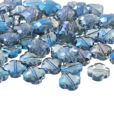 60 Pcs Transparent Shamrock Beads Jewelry Bracelet Making Supplies, Blue