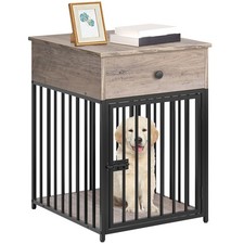 Dog Crate Furniture, Wooden Dog House, Decorative Dog Kennel with Drawer, Ind...