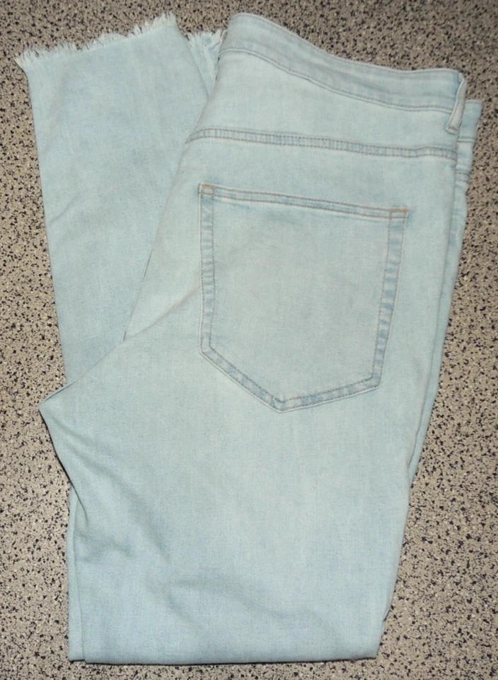Damen Jeanshose Skinny Hellblau Fransen ca. Gr. 44 - Bild 4 von 4