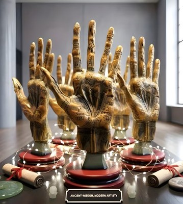 10 in  Palmistry Hand  Resin, plaster, soap, candle mold