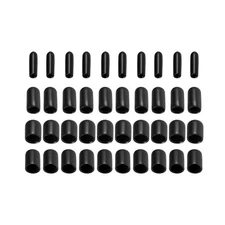 40pcs Round Rubber End Caps 1/8"" 1/4"" 3/8"" 1/2"" Black Vinyl Cover Screw T...