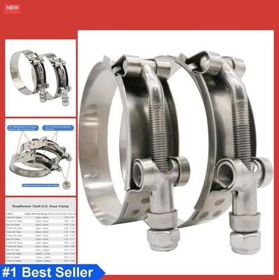 T Bolt Hose Clamp 3.5 Inch 83mm to 91mm Stainless Steel Floating Bridge 2 Pack