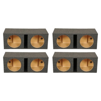 QPower QBASS Dual 12 Inch Car Audio Subwoofer Enclosure Box, Charcoal (4 Pack)