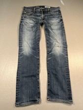 AG Adriano Goldschmied Jeans Mens 33R Blue The Matchbox Slim Straight Distressed