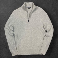 Michael Kors Mens Large Gray 1/4 Zip Thermal Waffle Knit Pullover Sweater L