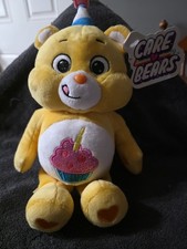 BIRTHDAY BEAR 10" Yellow Care Bears Plush CUPCAKE PARTY HAT 2022 Stuffed Animal