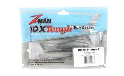 Zman Soft K�der Diezel MinnowZ 4 Zoll 5/Pack Smoky Shad (2666)