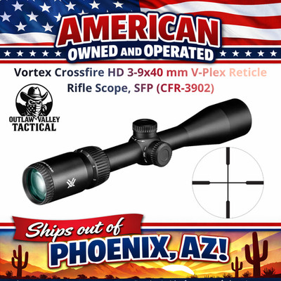 Vortex Crossfire HD 3-9x40 mm V-Plex Reticle Rifle Scope, SFP (CFR-3902)