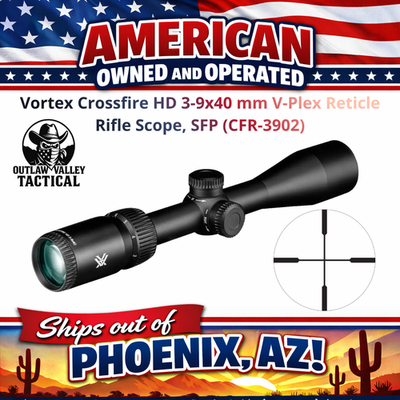 Vortex Crossfire HD 3-9x40 mm V-Plex Reticle Rifle Scope, SFP (CFR