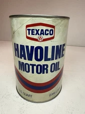 Vintage 1981 Texaco Havoline Motor Oil Quart Tin Can Empty Made in USA