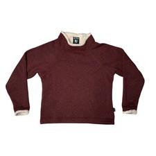 Kuhl Alfpaca Fleece Pullover Kids Medium Burgundy Red Excellent Sherpa Trim