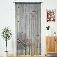 Beaded Curtain Door String 39"W x 79"L Pack of 1 , Grey