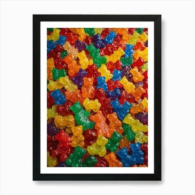 Gummibärchen 3 Kunstdruck gerahmt Wandbild Poster Leinwanddruck Bild