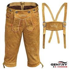 Men's Suede Lederhosen Oktoberfest Outfit Kniebundhosen Trachten German Dress