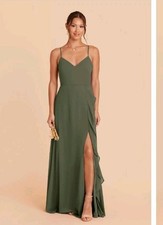 Birdy Grey Theresa Bridesmaids Dress Olive Green Chiffon Size XS New NWT