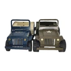 Two Vintage 1960s Tonka USAF & Army Jeep GR 2-2431 Pressed Steel Green & Blue