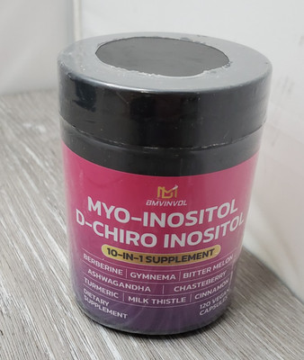 BMVINIVOL Myo-Inositol D-Chiro Inositol 10-in-1 Supple 120 Vegan Caps Exp 1/28