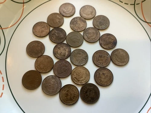 Lot of 23 Indian Head Pennies (1900–1908) – Well Worn / AG–G