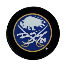 Beck Malenstyn Signed Buffalo Sabres Large Logo Hockey Puck