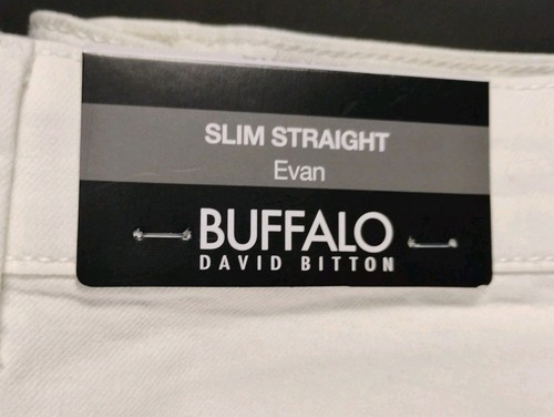 BUFFALO David Bitton-NWT-Men's Evan Slim Straight Denim White Shorts-Size 36 - Picture 9 of 12