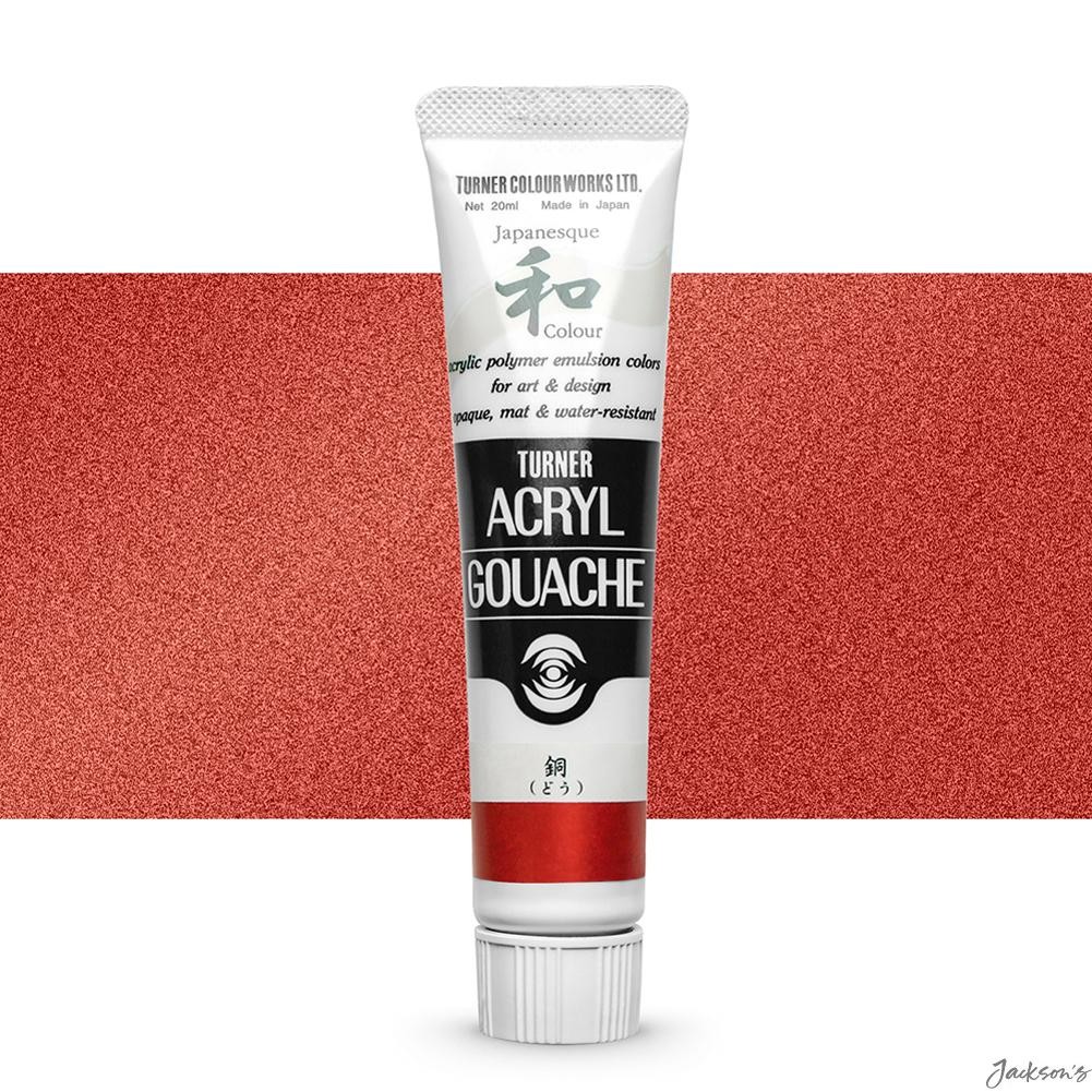 Turner Japanesque Acrylic Gouache Paint Titanium Mica 20ml Copper 376 Art