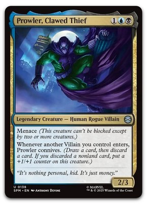 Prowler, Clawed Thief #138 (NM) Spider-Man SPM Magic MTG