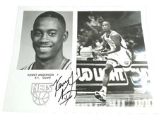 KENNY ANDERSON 1993 New York Nets Autograph Black & White Basketball