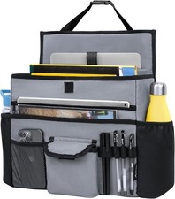 Car Front Seat Organizer, Back Seat Storage with Adjustable Straps Truck Gray