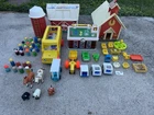 Huge Vtg Fisher Price Little People Figure Furniture Animal Vehicle Building Lot
