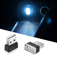 2Pcs USB LED Atmosphere Lights Mini Car Interior Accessories Ambient Lamp,
