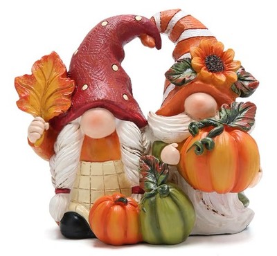 Hodao Fall Thanksgiving Pumpkin Gnome Decorations Handmade - C5