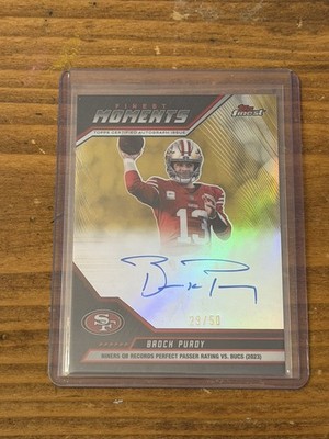 2025 Topps Finest Brock Purdy Moments Auto Gold /50 #FMA-BP San Francisco 49ers