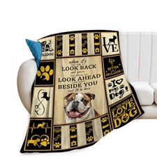 English Bulldog Blanket Decor Throw Dog Gifts Women Cozy Fleece 50x40 Inch