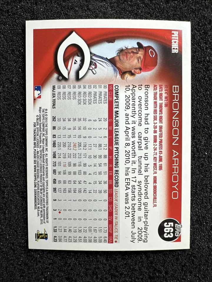 BRONSON ARROYO #563 2010 Topps Baseball QTY Cincinnati Reds - Image 2 of 2