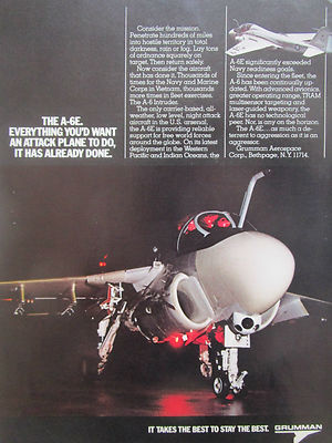 4/1980 PUB GRUMMAN A-6 A-6E INTRUDER US NAVY MARINE CORPS VIETNAM ORIGINAL ANZEIGE