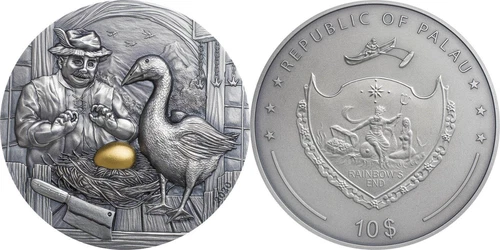 2020 Palau Fables Goose that Laid the Golden Egg 2oz Silver Coin NGC MS 70 FDOI