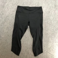 Active Life Pants Womens Size Large Black Pull On Cropped Active Sheer Panels