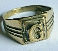 EXTREMELEY ANCIENT ROMAN STYLE BRONZE RING ENGRAVED