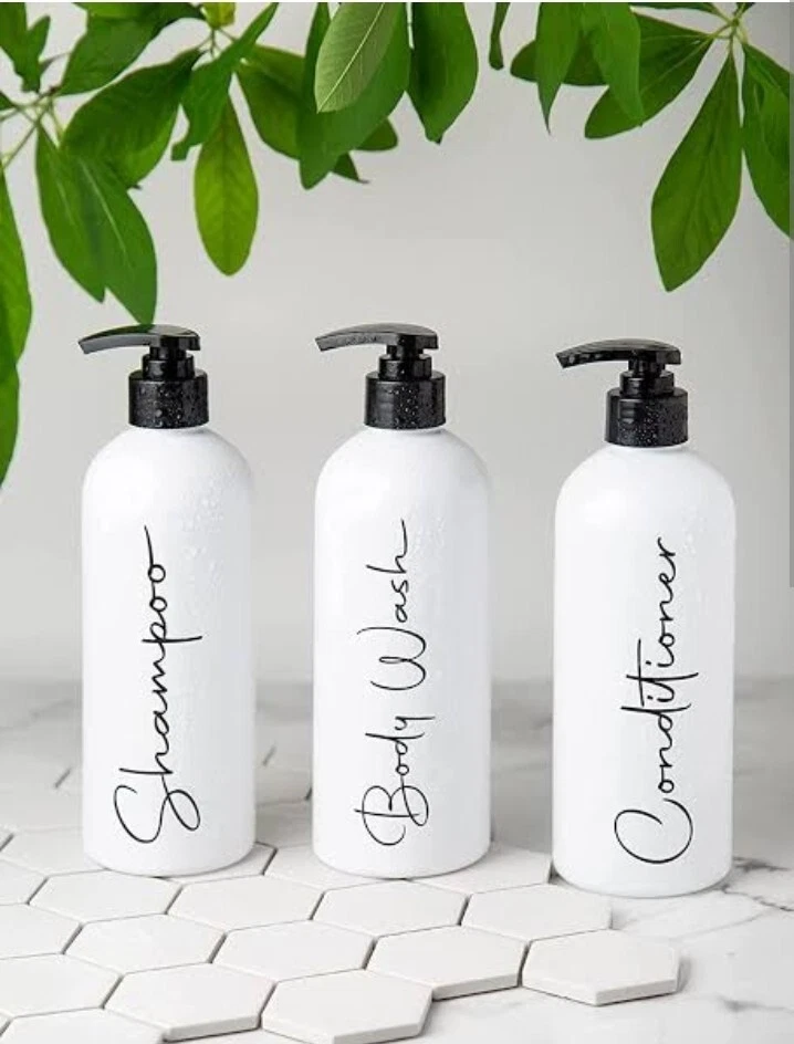 Alora 16oz Reusable Shampoo and Conditioner Bottles Set of 3