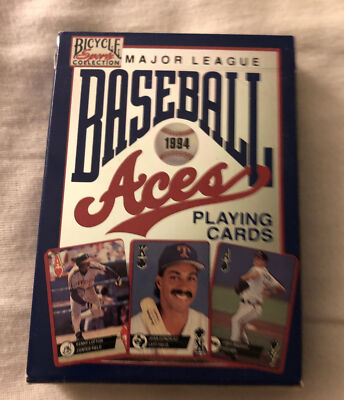 1994年Major League Baseball Playing Cards 1994 Major League Baseball MLB Aces Bicycle Playing Cards MINT